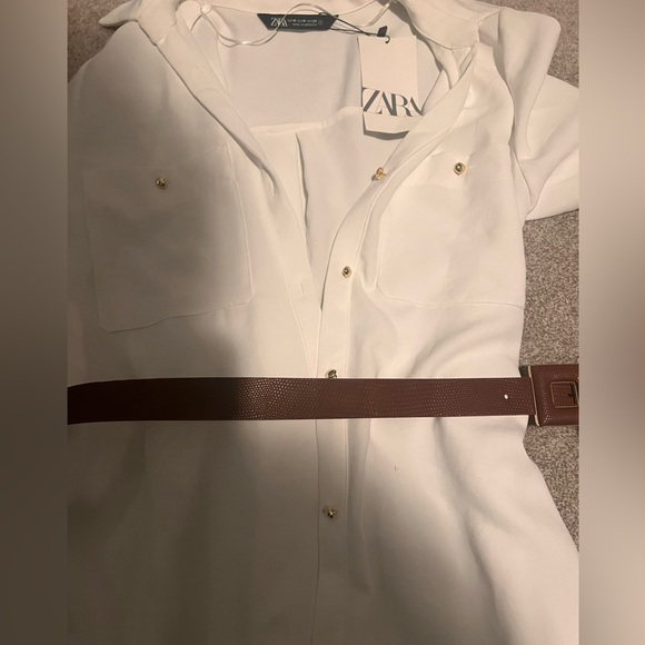 Zara white button down dress. Size M. NWT. Perfect for any occasion No Belt 🤣 - Picture 7 of 7